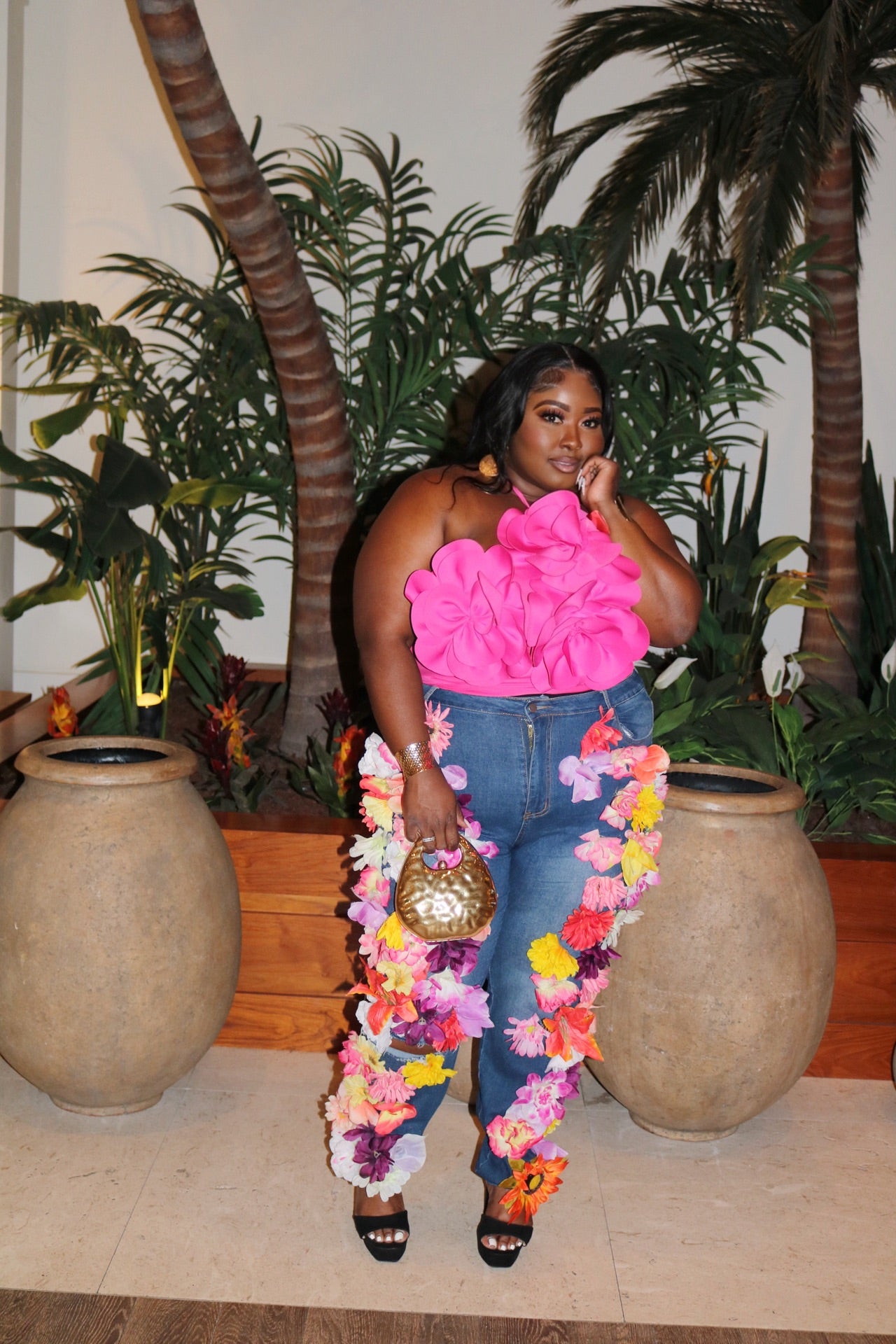 Sunburst Petals Top Pink