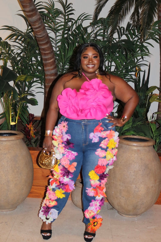 Sunburst Petals Top Pink