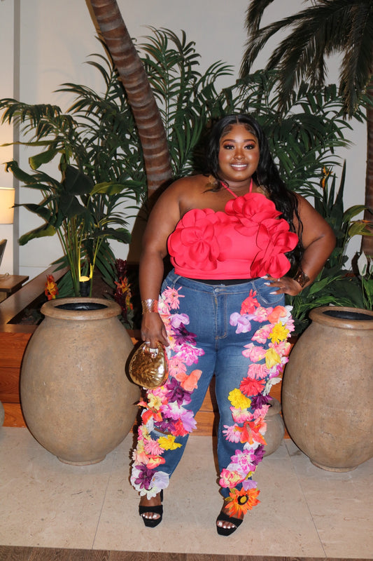 Sunburst Petals Top Red