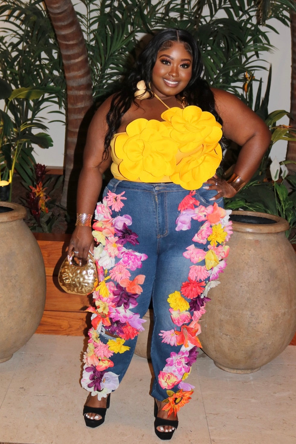 Sunburst Petal Top Yellow