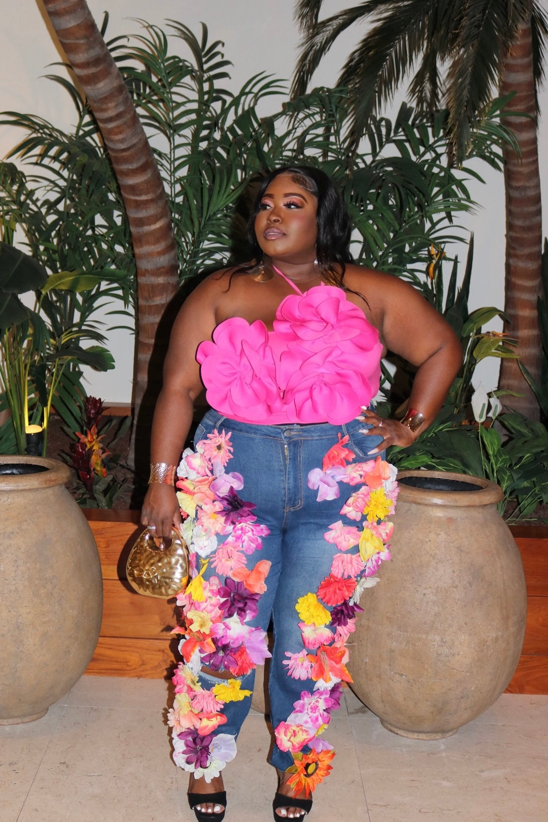 Sunburst Petals Top Pink